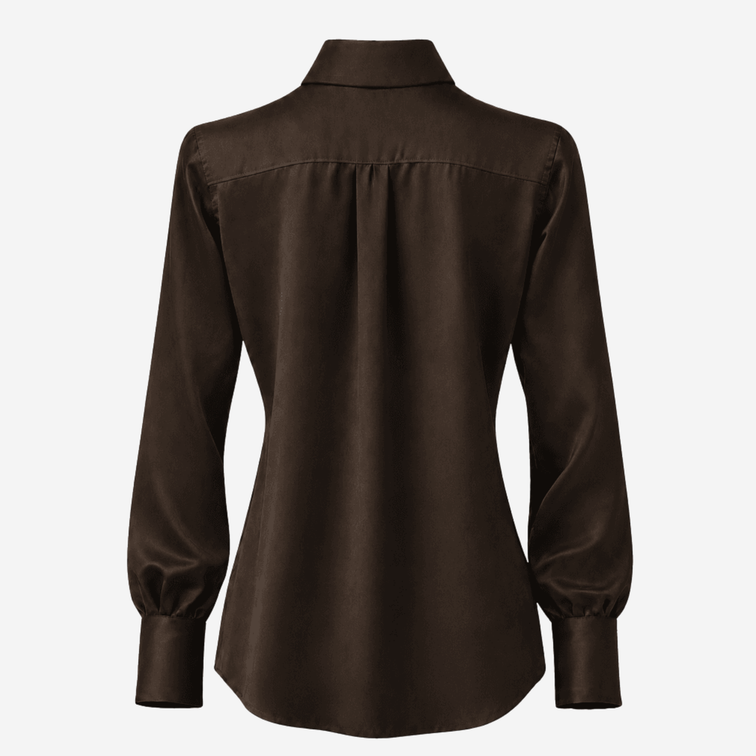 Classic Silkebluse Brown