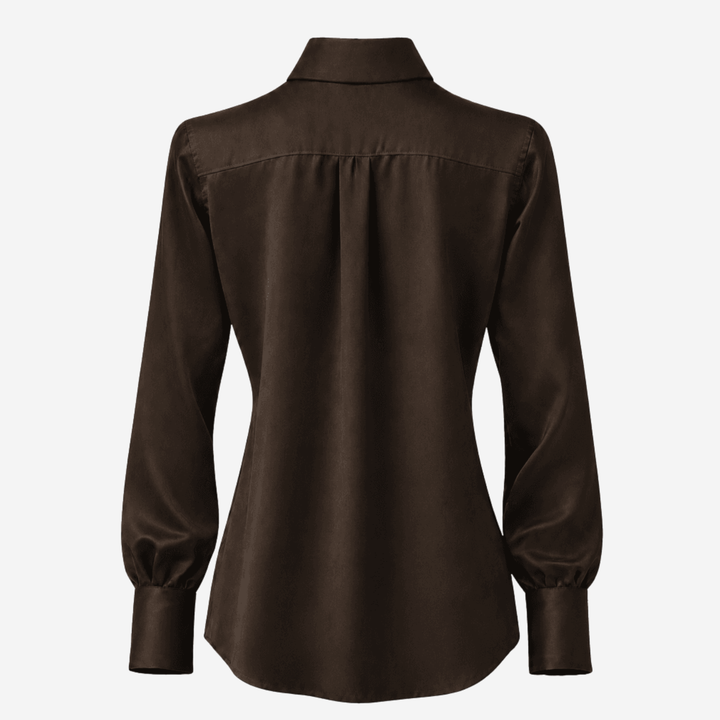 Classic Silkebluse Brown
