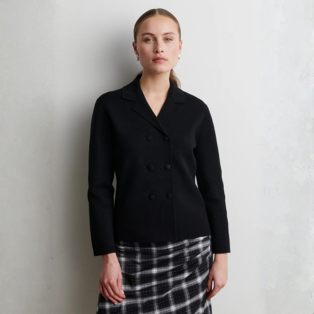 Octava Knit Blazer Black