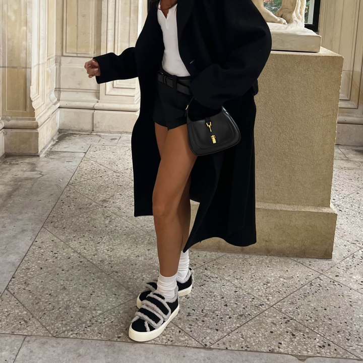 Shearling Low Velcro Black