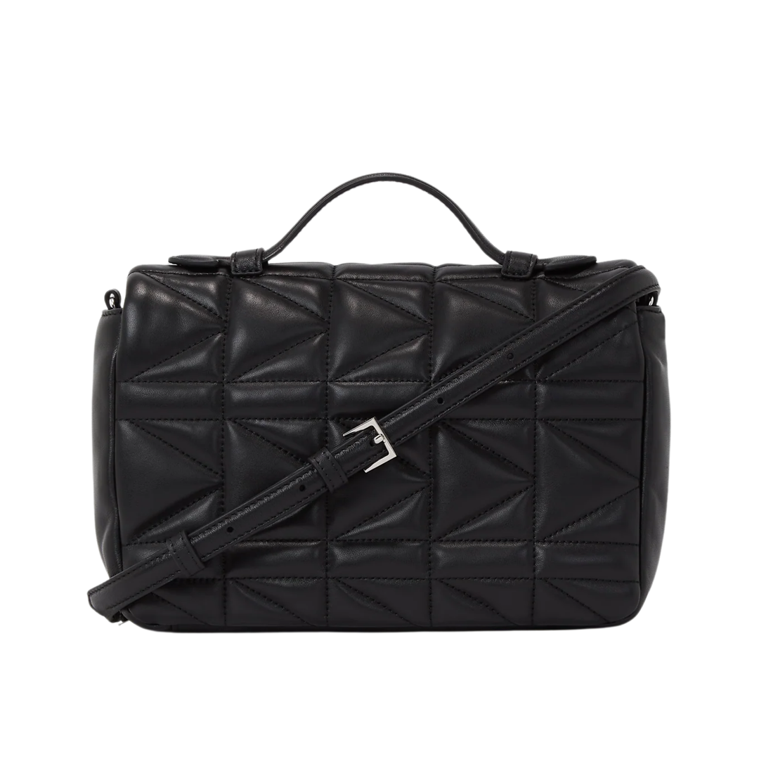 K/KUILT TOP HANDLE CROSSBODY BAG BLACK-NICKEL