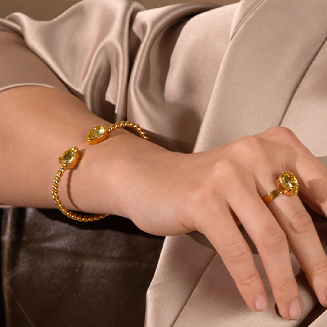 MINI DROP BRACELET GOLD DARK JONQUIL