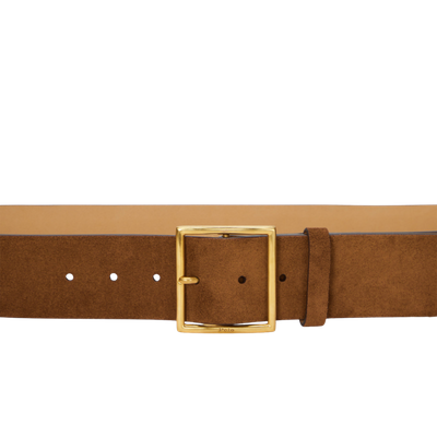 SQUARE-BUCKLE WIDE SUEDE BELT
