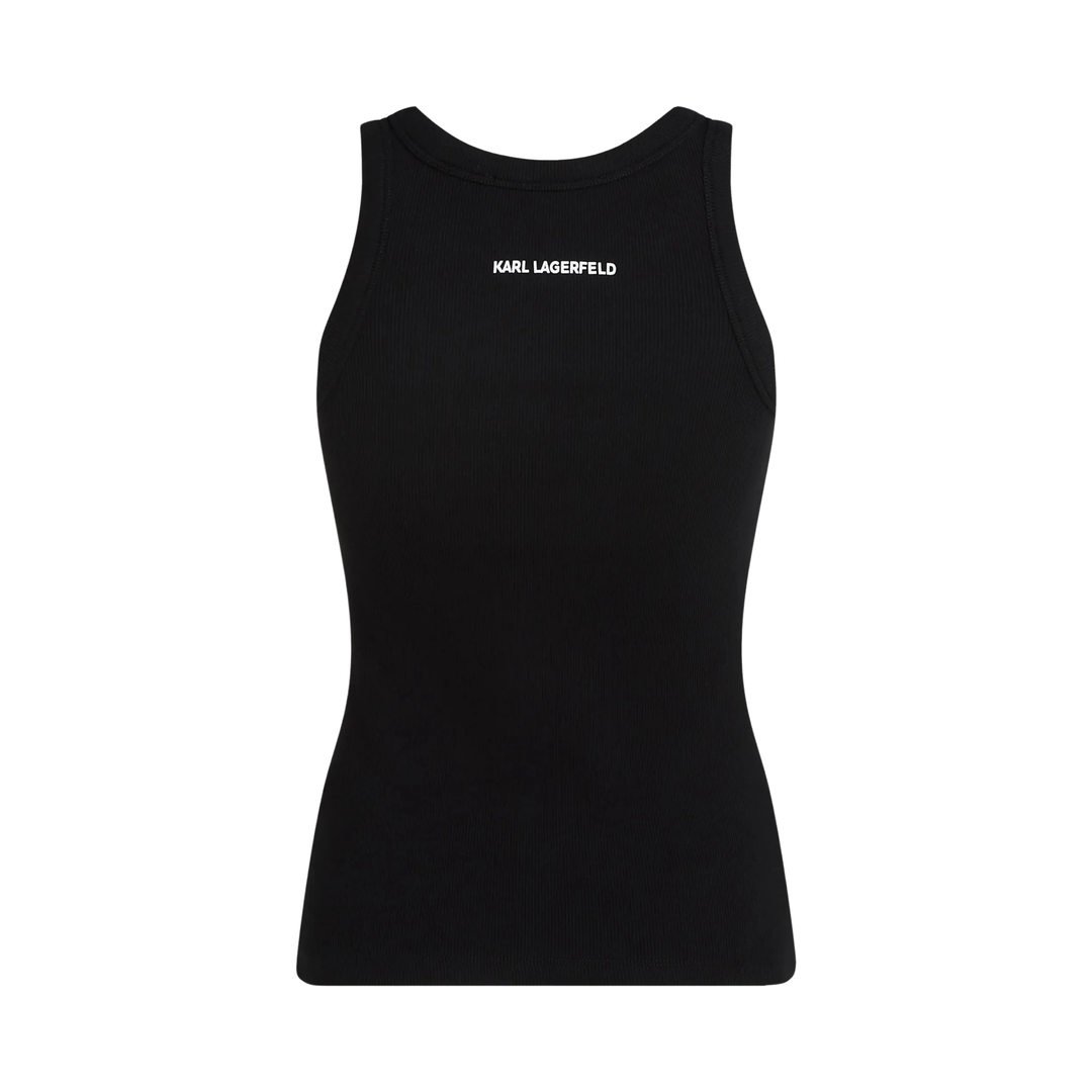 IKON RIBBED TANK TOP BLACK