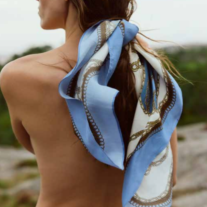 Blue Horse Silk Scarf