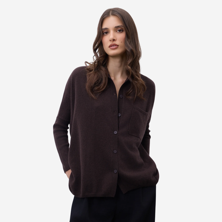 ANDREA Poncho Sweater Cacao