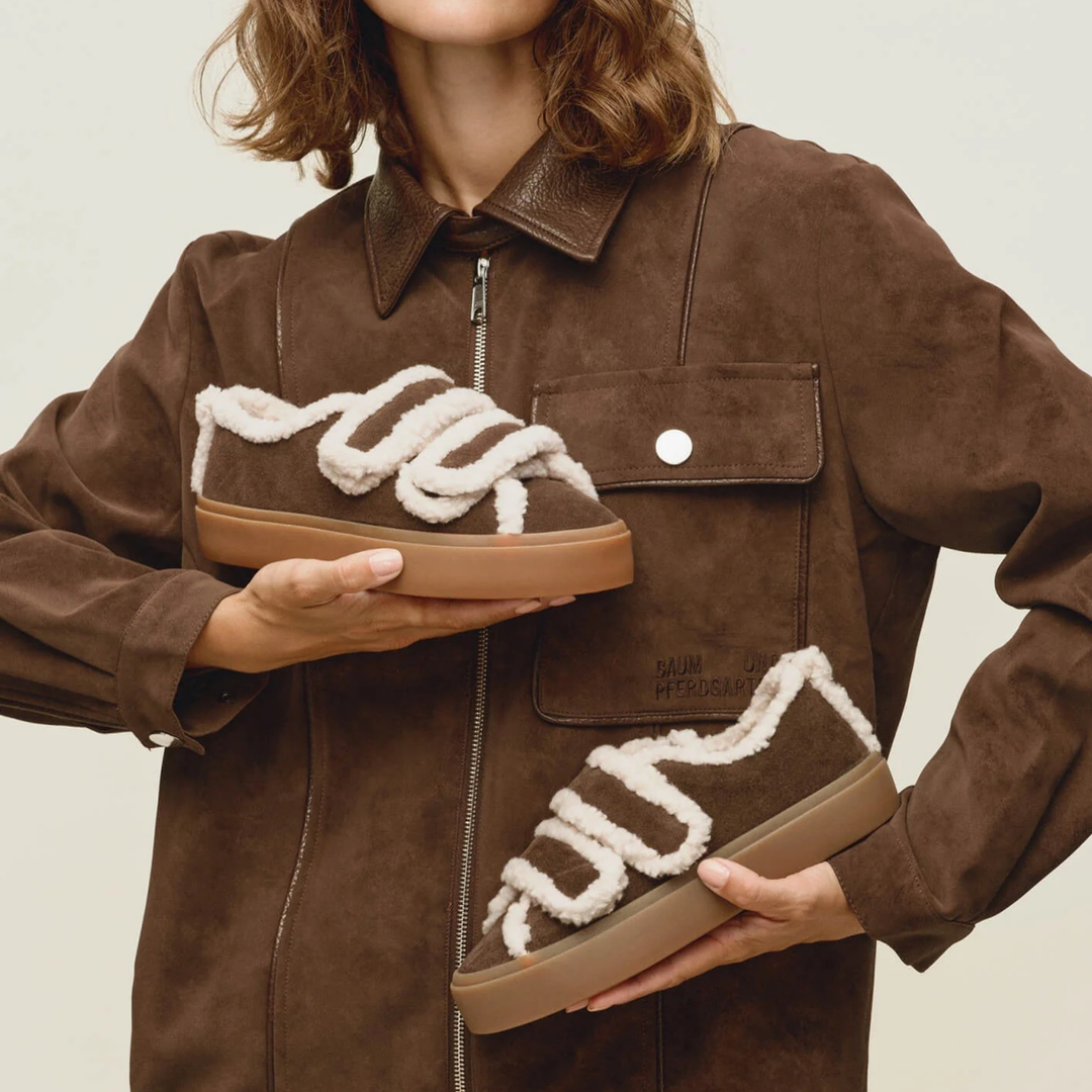Shearling Low Velcro Dark Brown