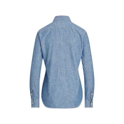 STRAIGHT FIT COTTON CHAMBRAY SHIRT