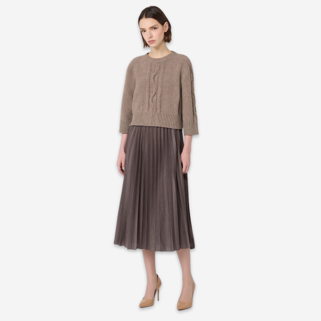 WKDCALCO Jersey Dress and Wool Top Set