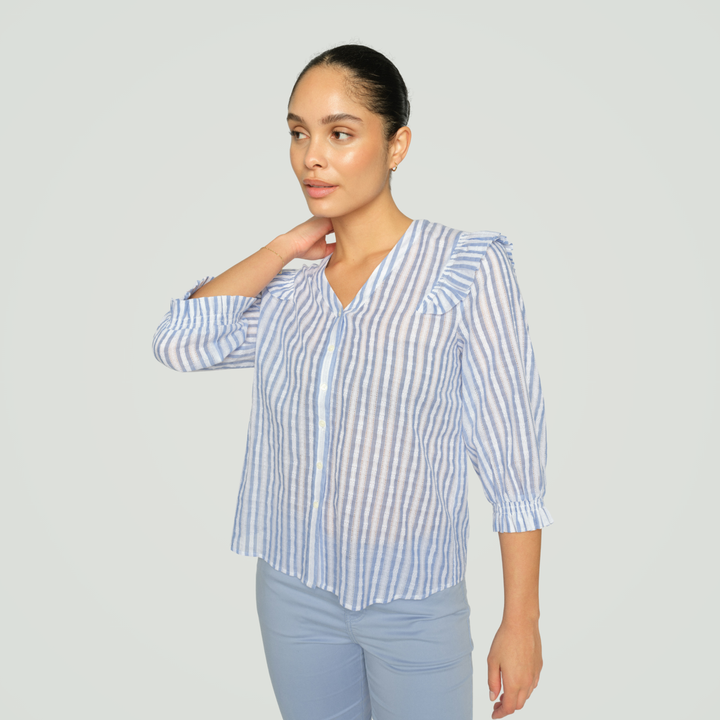 MMDebby Stripe Shirt Brunnera Blue