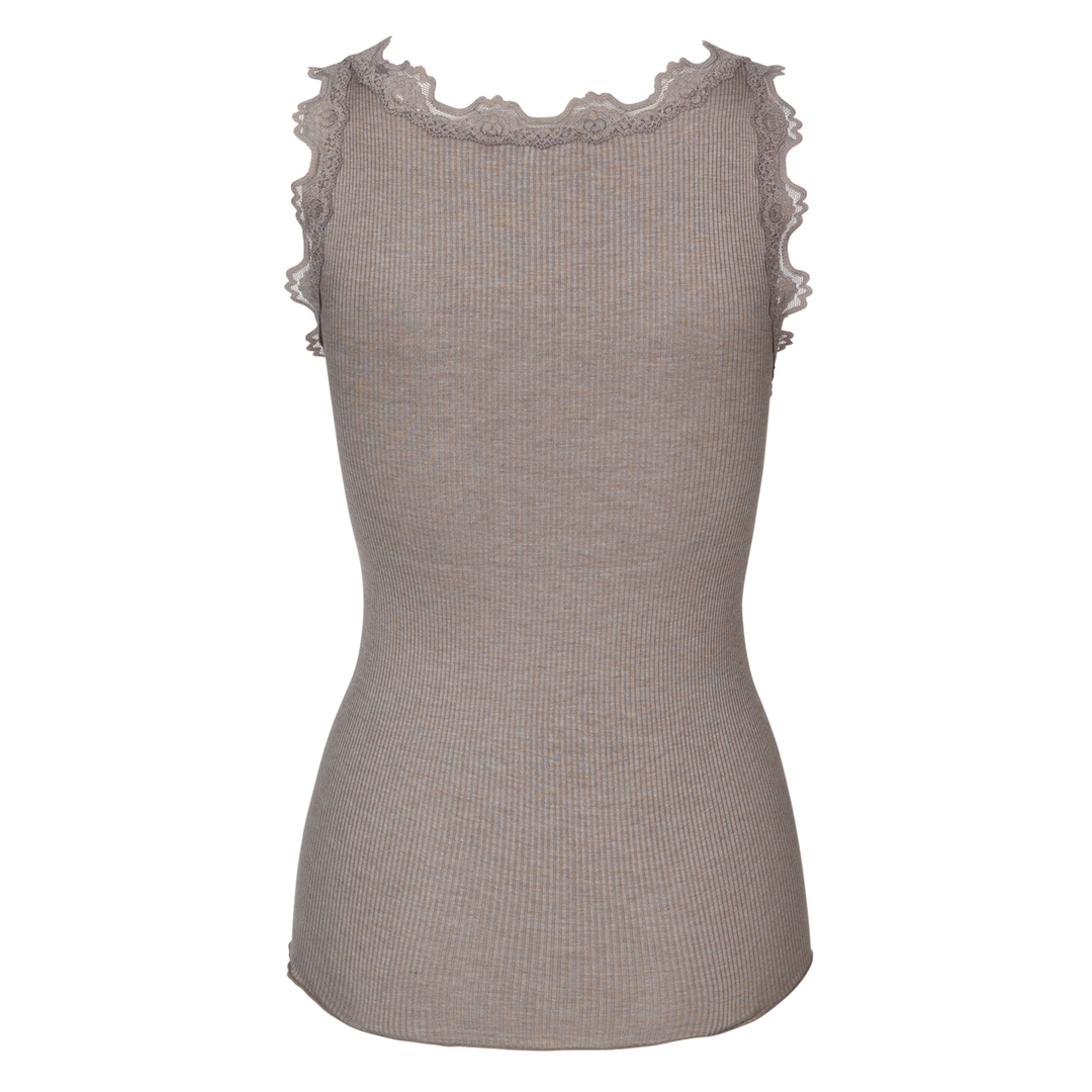 RWBabette U-Neck Lace Top Brown Melange