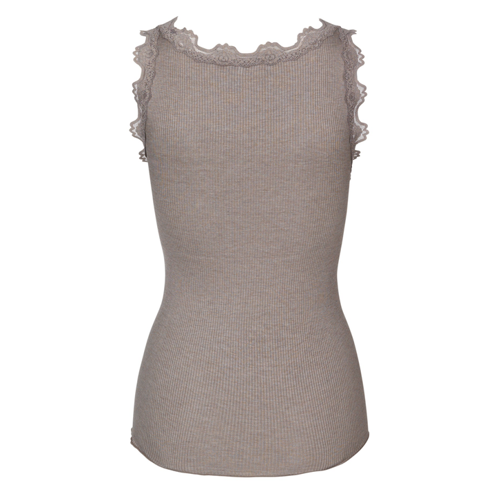 RWBabette U-Neck Lace Top Brown Melange
