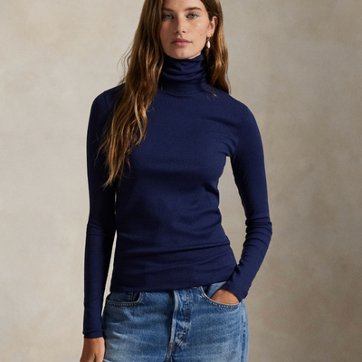 STRETCH-BLEND TURTLENECK