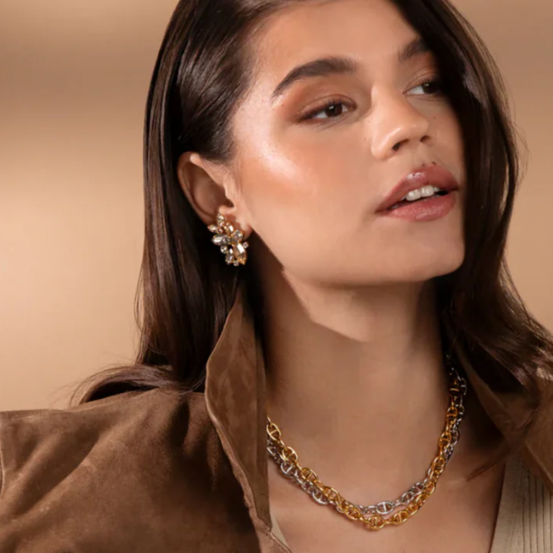 HAVANNA EARRINGS GOLD SILVERSHADE COMBO