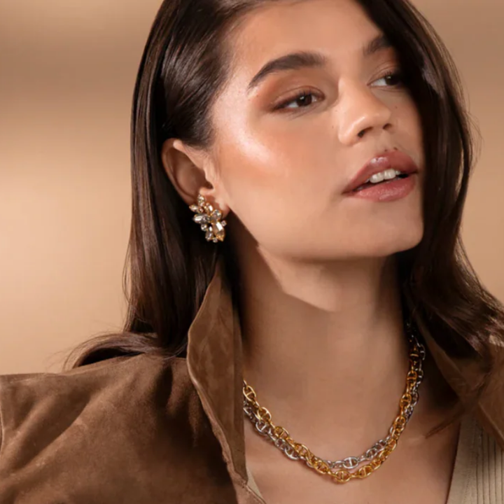 HAVANNA EARRINGS GOLD SILVERSHADE COMBO