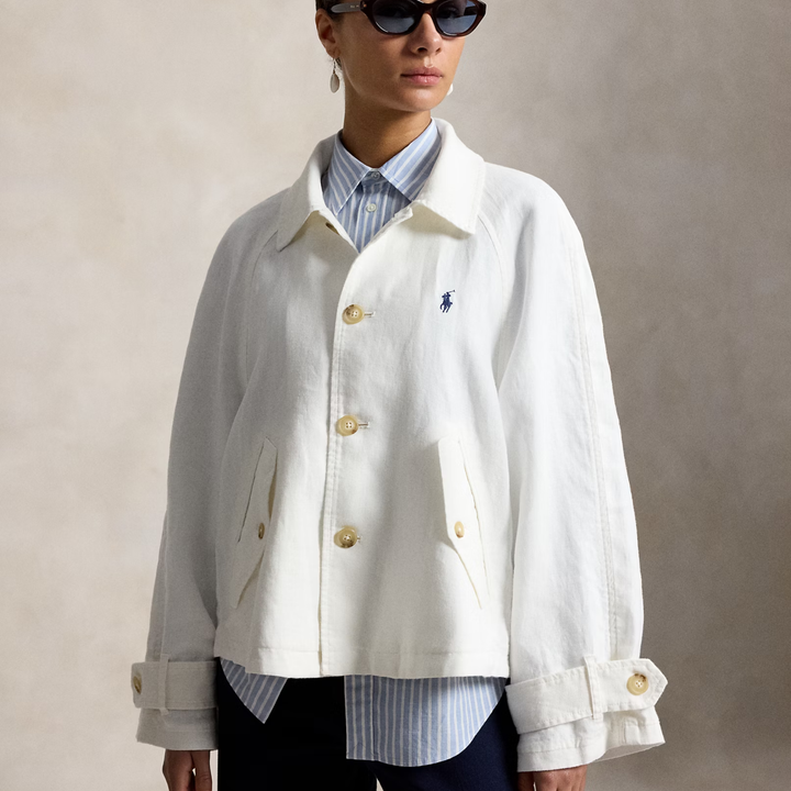 LINEN TRENCH White