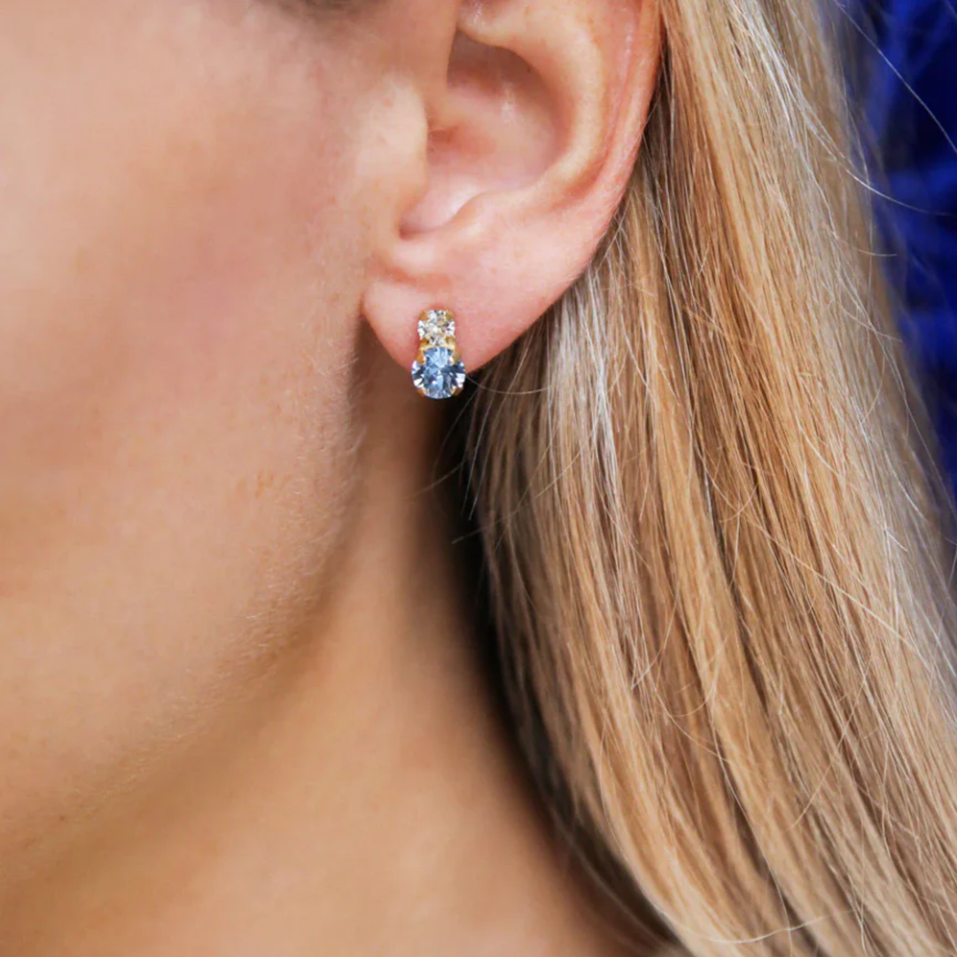 LEAH EARRINGS GOLD BLUE COMBO