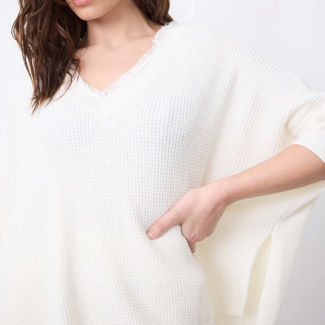 LEAH PULL PONCHO ECRU
