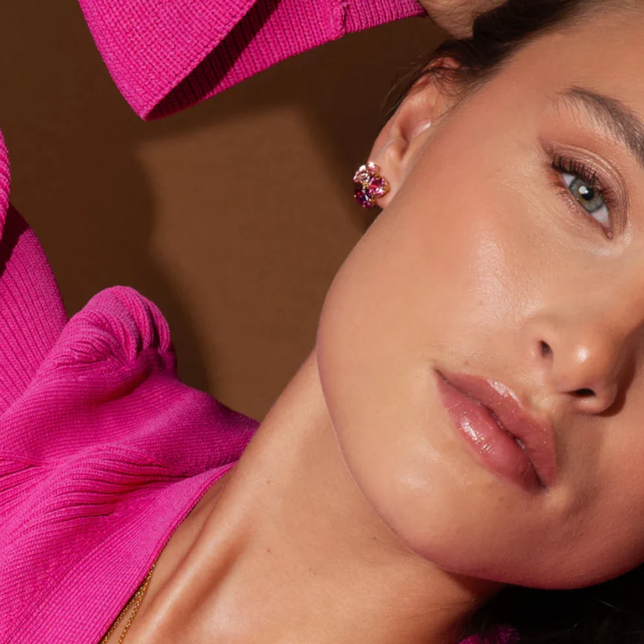 ANA EARRINGS GOLD	DARK ROSE COMBO