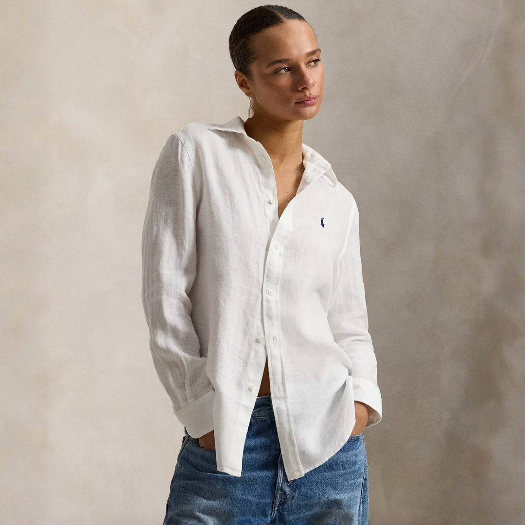 CLASSIC FIT LINEN SHIRT White