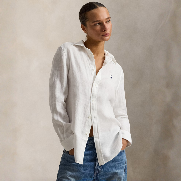 CLASSIC FIT LINEN SHIRT White