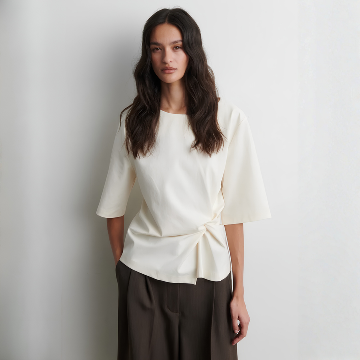 Arkai Drape Tee Eggnog