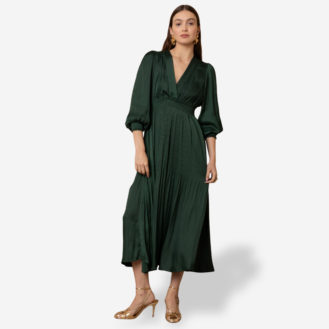 Adriel Solid Dress Emerald