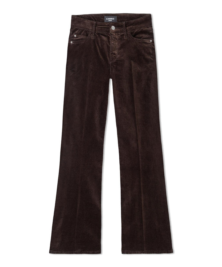 Paris Flared Viscose-Velvet Choco Spill