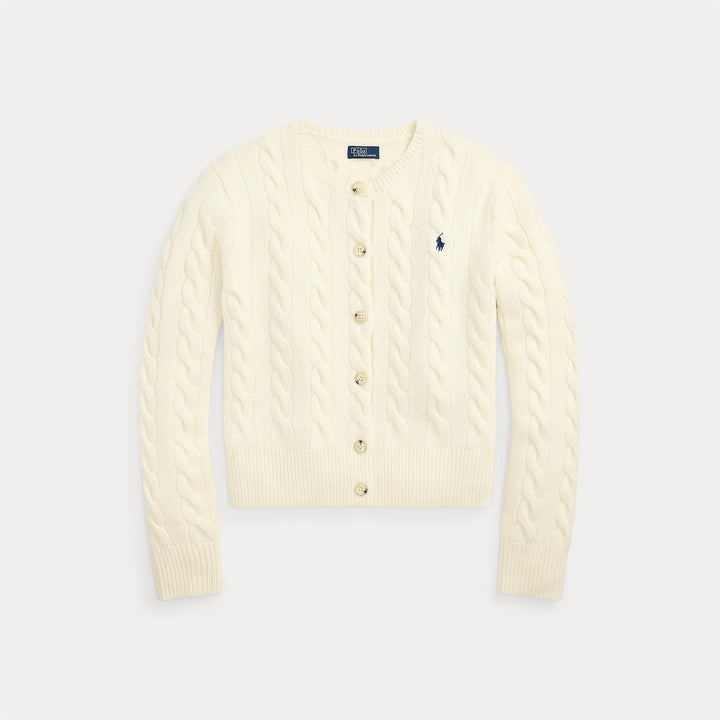 Cable-Knit Wool-Cashmere Cardigan Authentic Cream