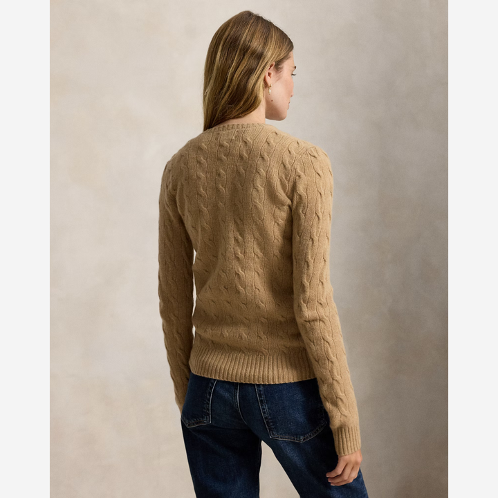 Cable Wool-Cashmere Crewneck Jumper Collection Camel Melange