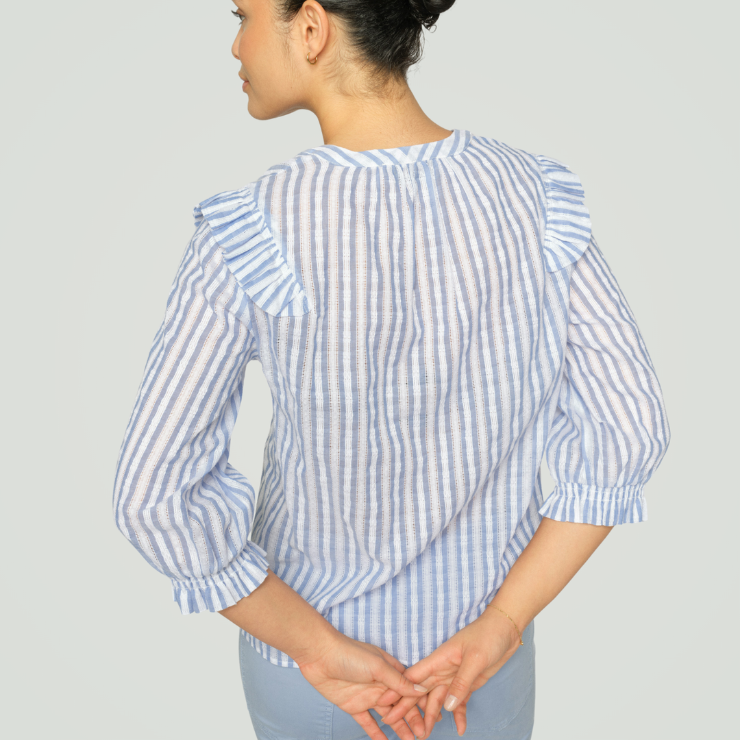 MMDebby Stripe Shirt Brunnera Blue