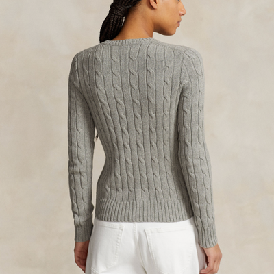 CABLE-KNIT COTTON CREWNECK SWEATER