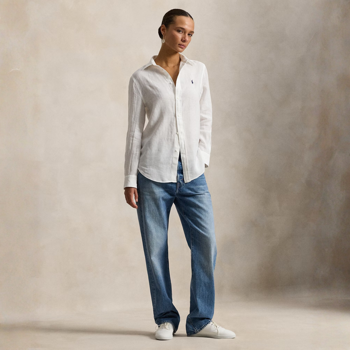 CLASSIC FIT LINEN SHIRT White