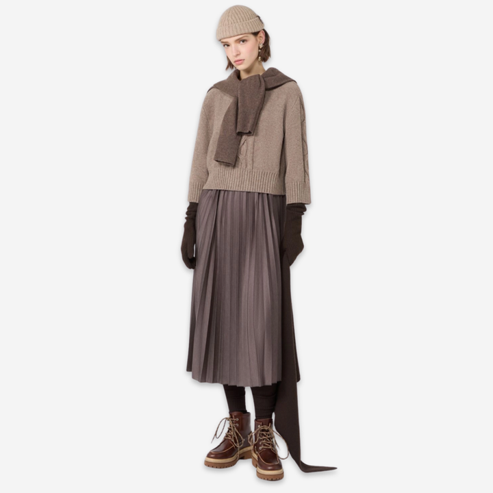 WKDCALCO Jersey Dress and Wool Top Set