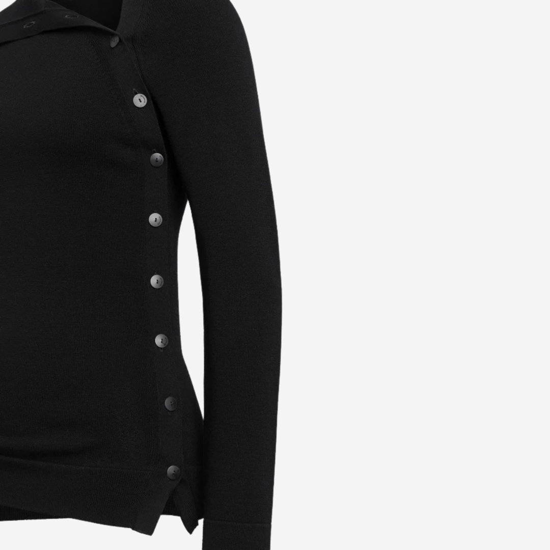 LUPETTO Mock Neck Sweater Black