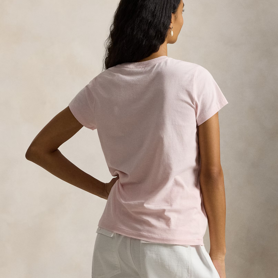 CLASSIC FIT COTTON JERSEY CREWNECK TEE Pink Sand