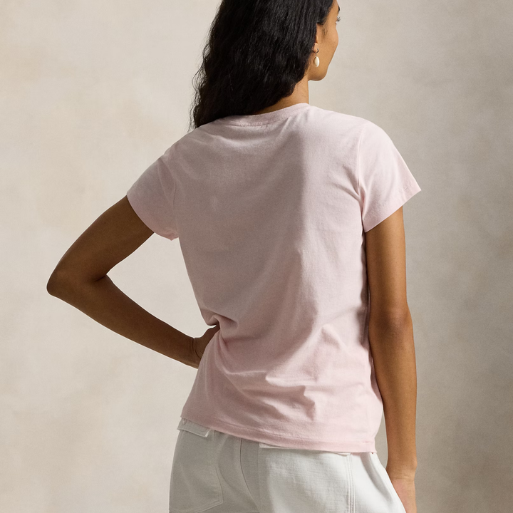CLASSIC FIT COTTON JERSEY CREWNECK TEE Pink Sand
