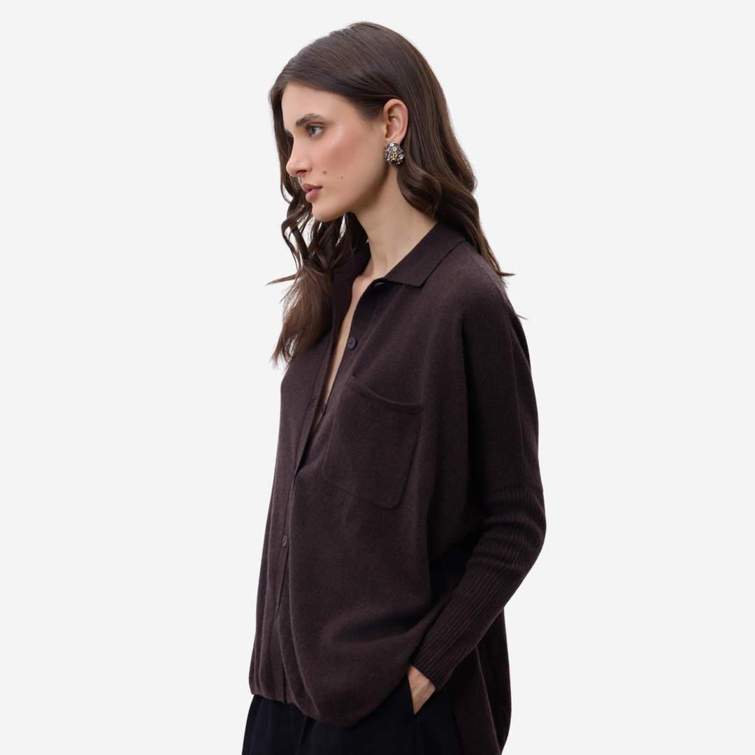 ANDREA Poncho Sweater Cacao