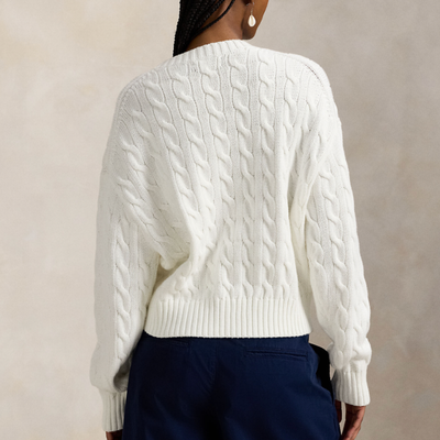Polo Pony Relaxed Cable Knit Crewneck