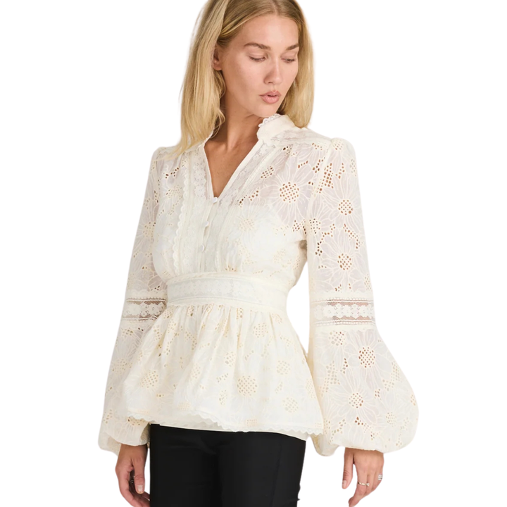 Aliah Daisy Blouse Cream