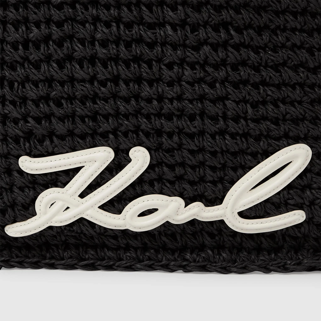 SIGNATURE SCARF BEACH BAG BLACK