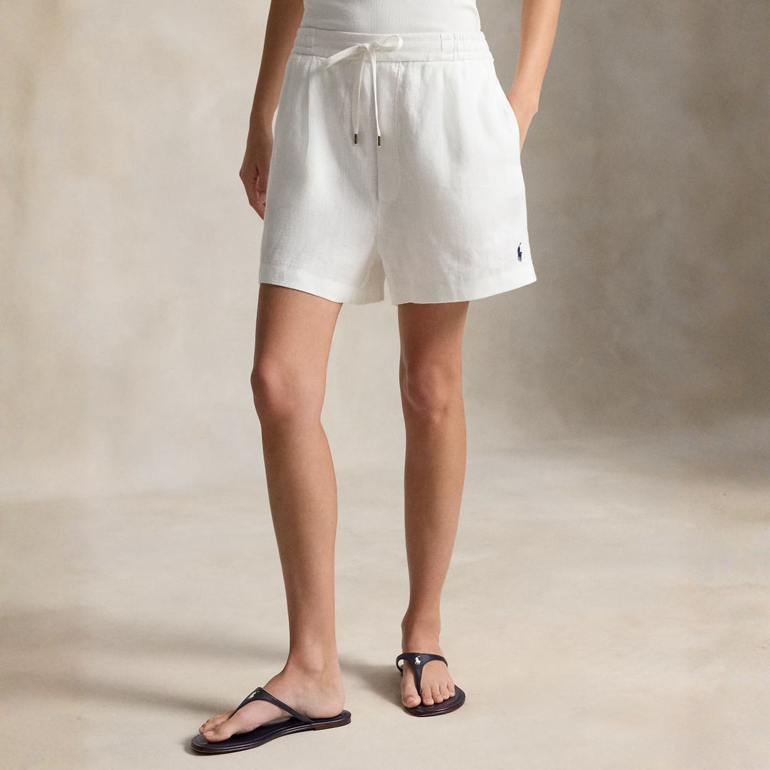 LINEN DRAWSTRING SHORT WHITE