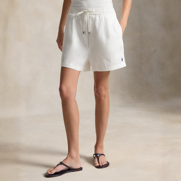 LINEN DRAWSTRING SHORT WHITE