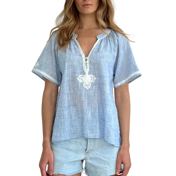 Foxglove Top Blue