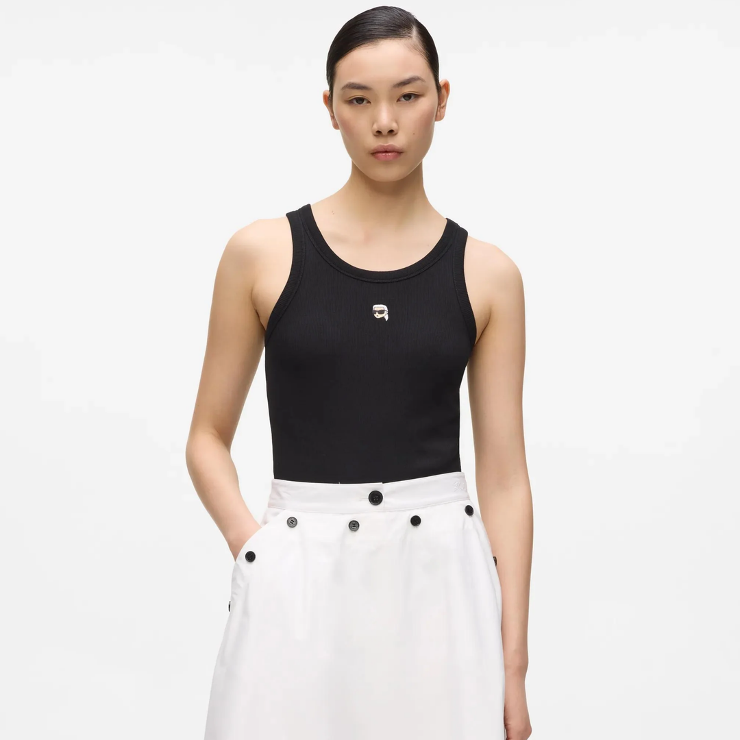 IKON RIBBED TANK TOP BLACK