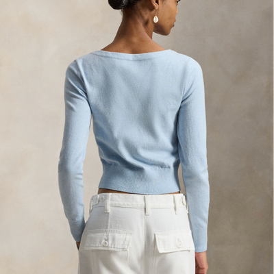 Cotton-Blend Boatneck Sweater