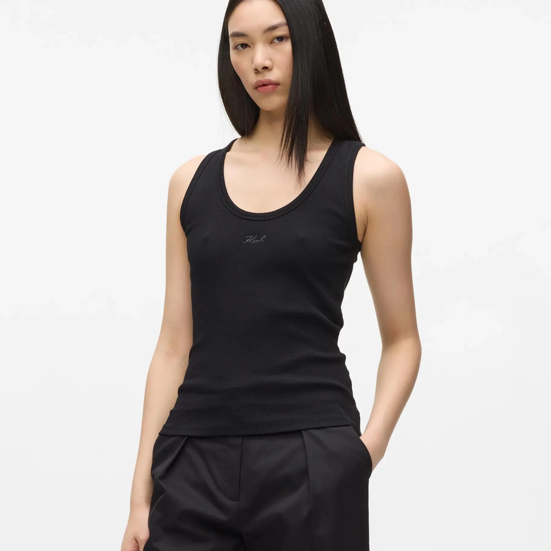 SIGNATURE TANK TOP BLACK