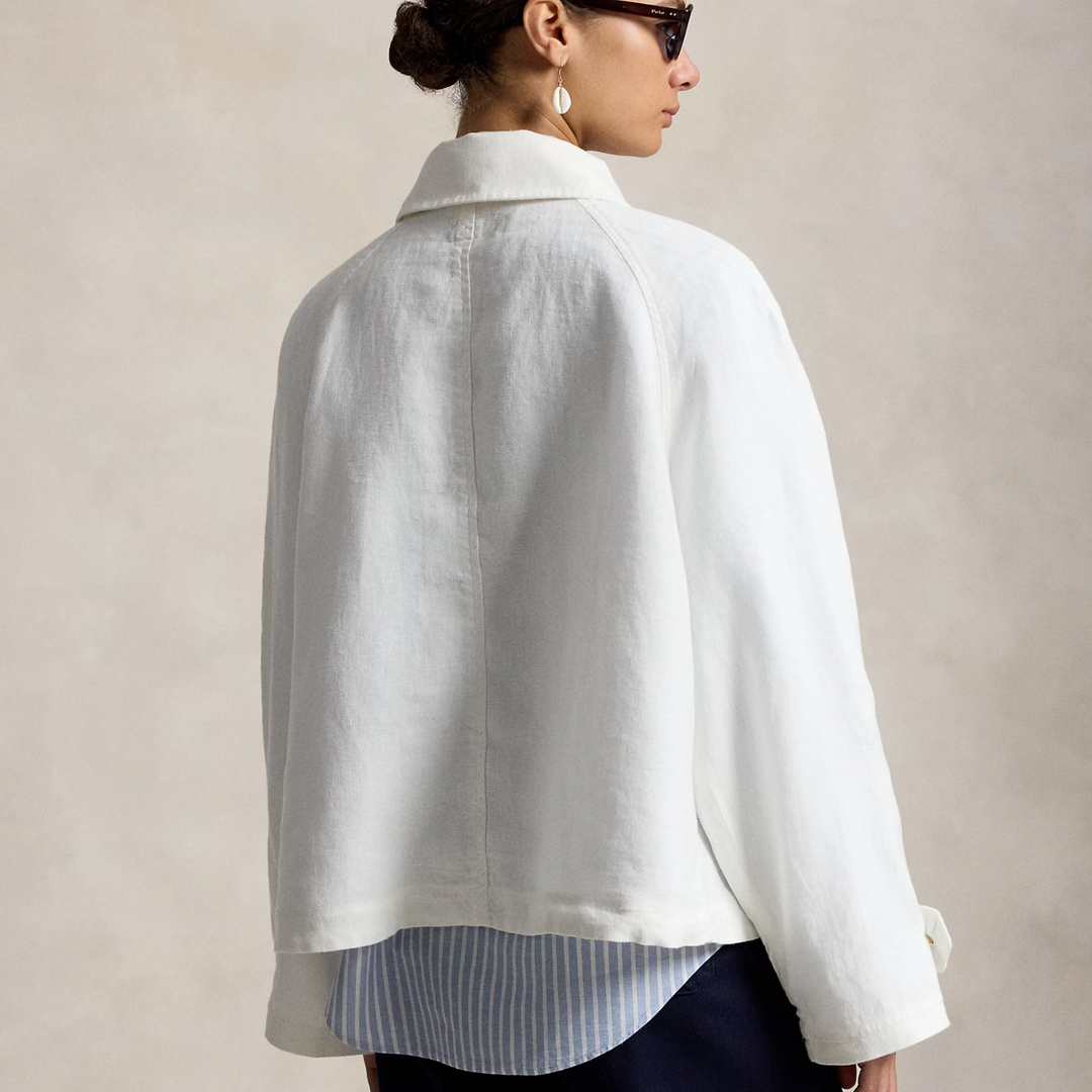 LINEN TRENCH White