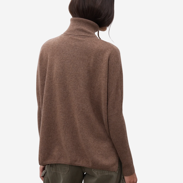 MARGARETH Turtleneck Poncho Cafe Au Lait