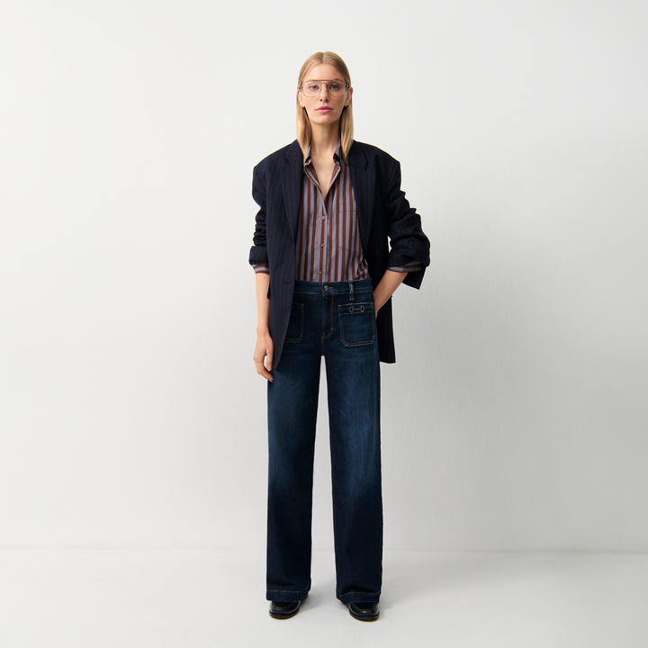 Ada Patched Pocket Dark Blue Denim